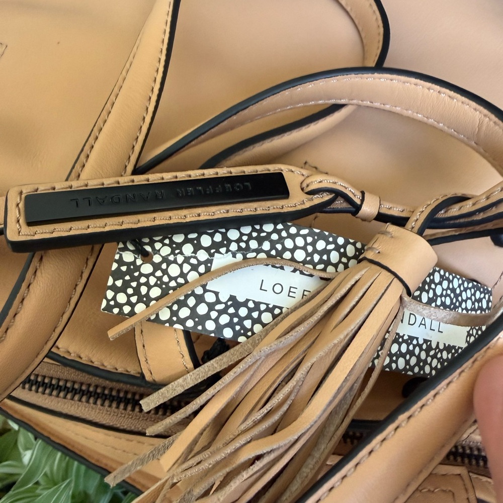 Women's Loeffler Randall Pebbled Leather Stud-Accent Tote Bag - Peach - Picture 2 of 6